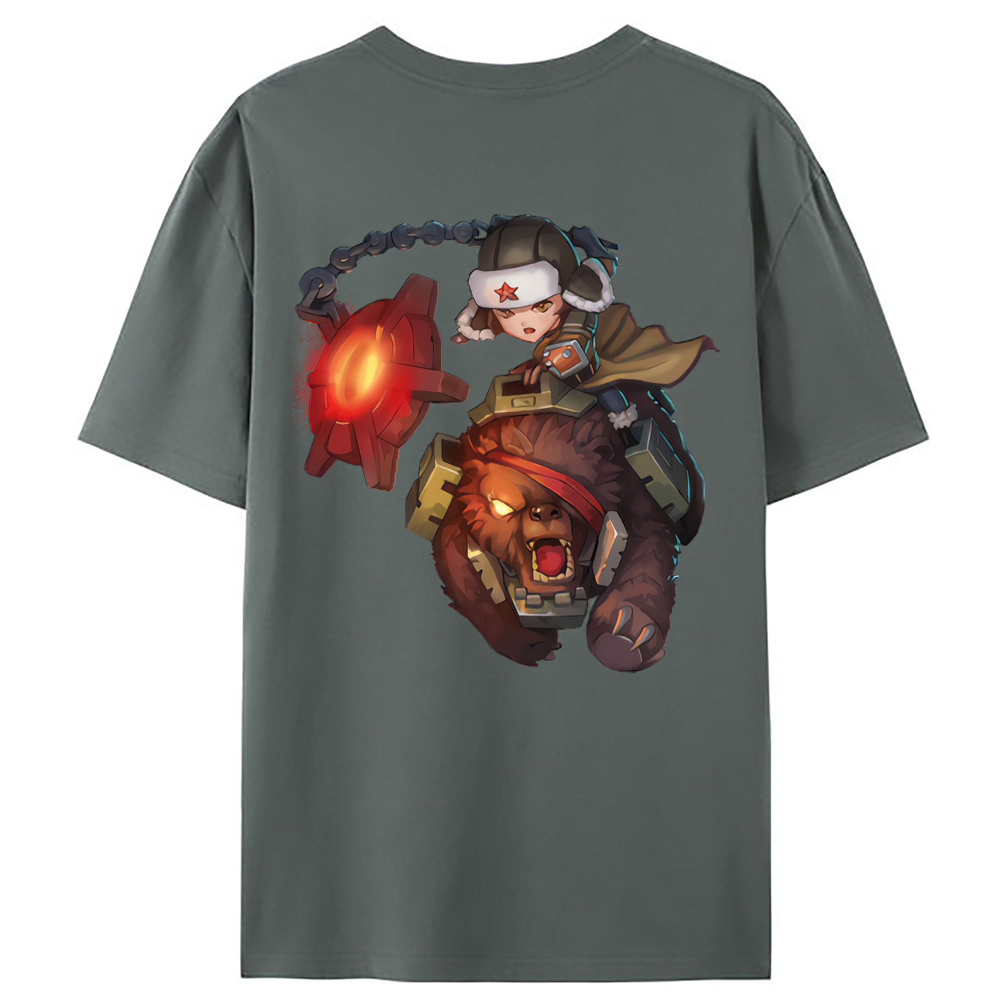 （画像用） リーグ・オブ・レジェンド League of Legends LOL 綿100％ メンズ半袖Tシャツ（バックプリント） 通気性
